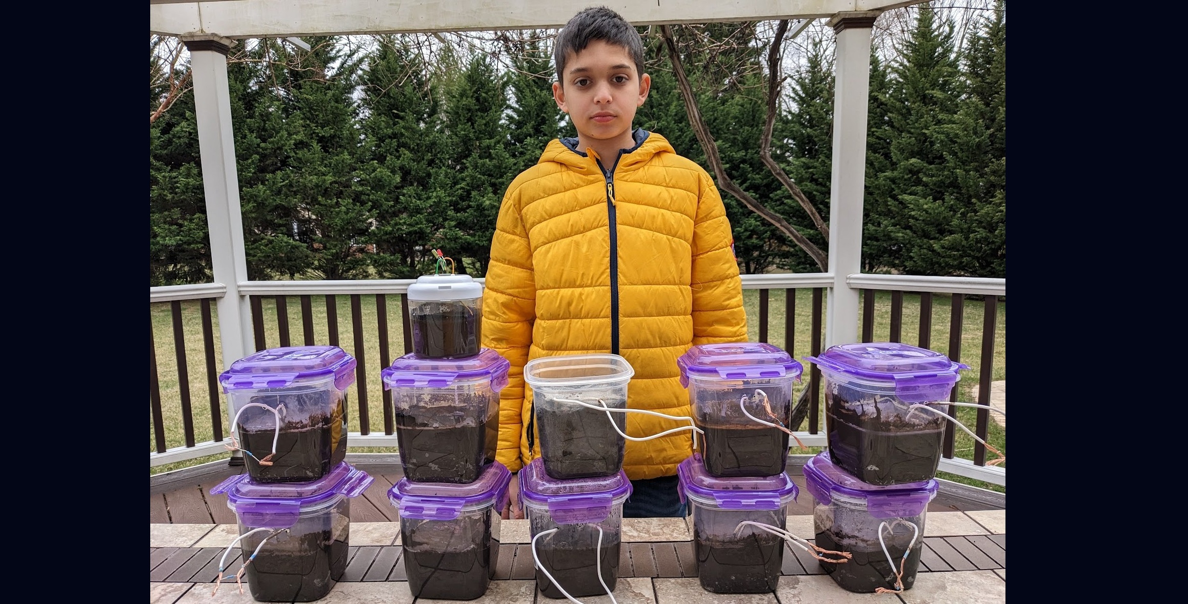 Microbial fuel cell experiment setup